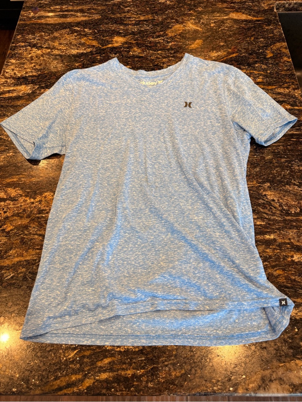Hurley Men’s Heathered Light Blue Crew Neck T-Shirt M